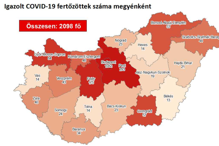 Kétezer fölé nőtt a beazonosított koronavírus-fertőzöttek száma, elhunyt 14 beteg